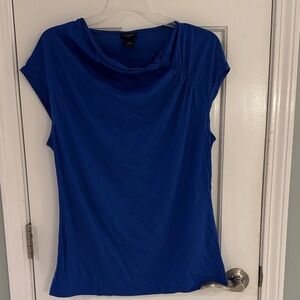 Ann Taylor Royal Blue Cowl Neck Blouse